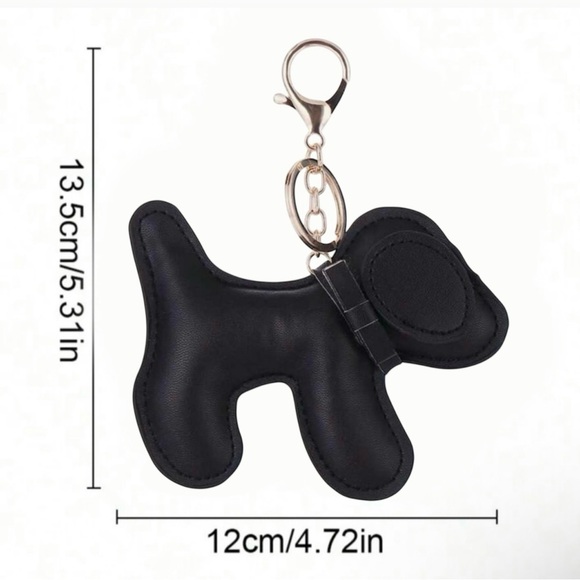 Black Dog Purse Bag Charm or Keychain - Picture 3 of 3